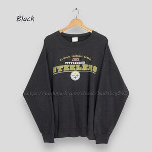 Vintage Pittsburgh Steelers NFL Black Sweatshirt Pittsburgh Steelers Printed